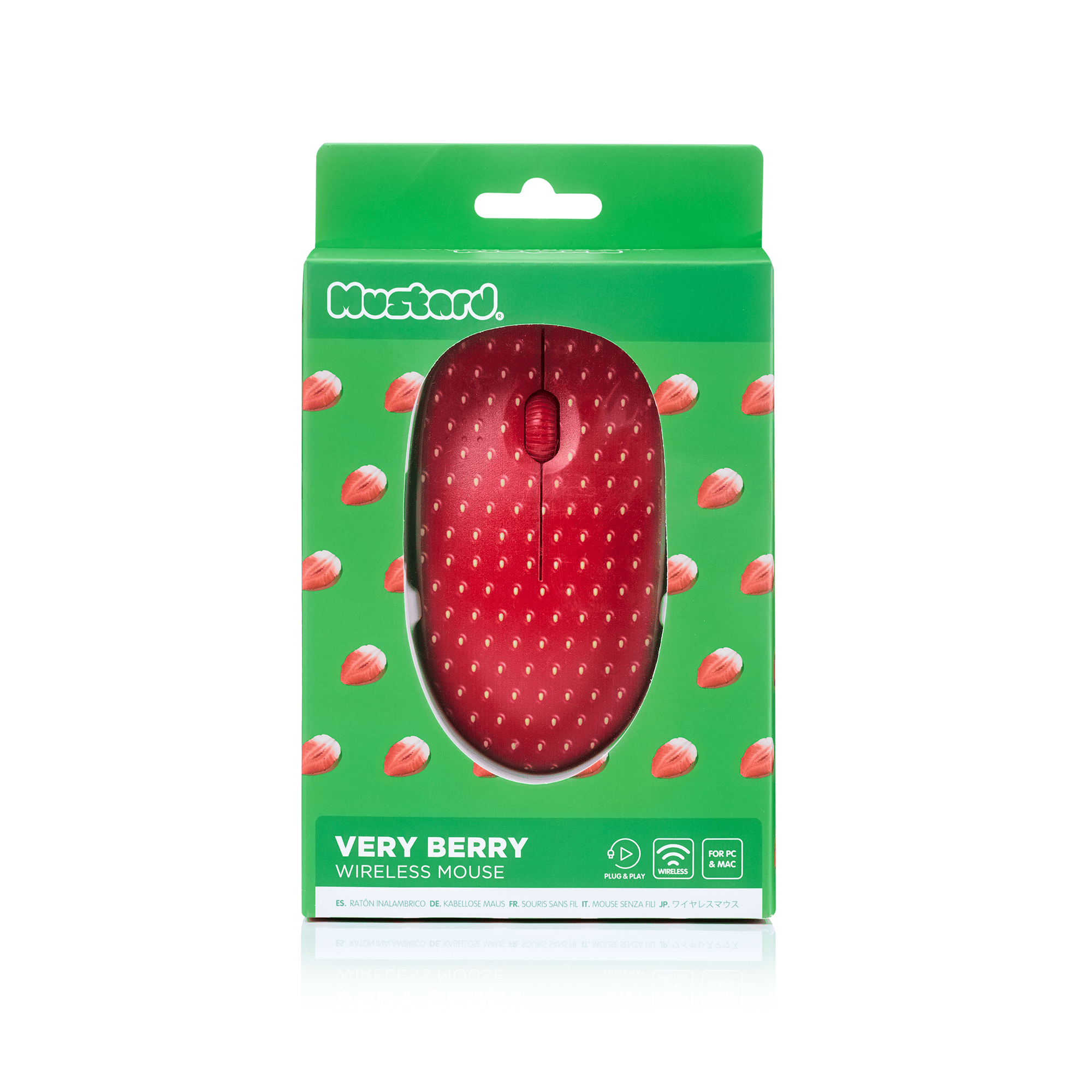 Fruit Computer Mouse Strawberry Wireless Computer Mouse - Mustard London