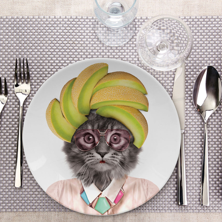 Cat top dinner plates